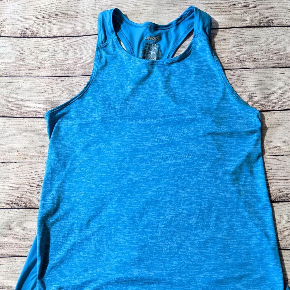 Avia Women's Racer Back Activewear Tank Top, Blue, Small